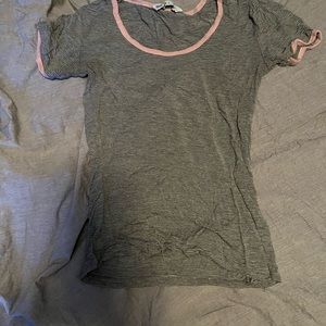 Blue notes size small grey and pink stripped shirt